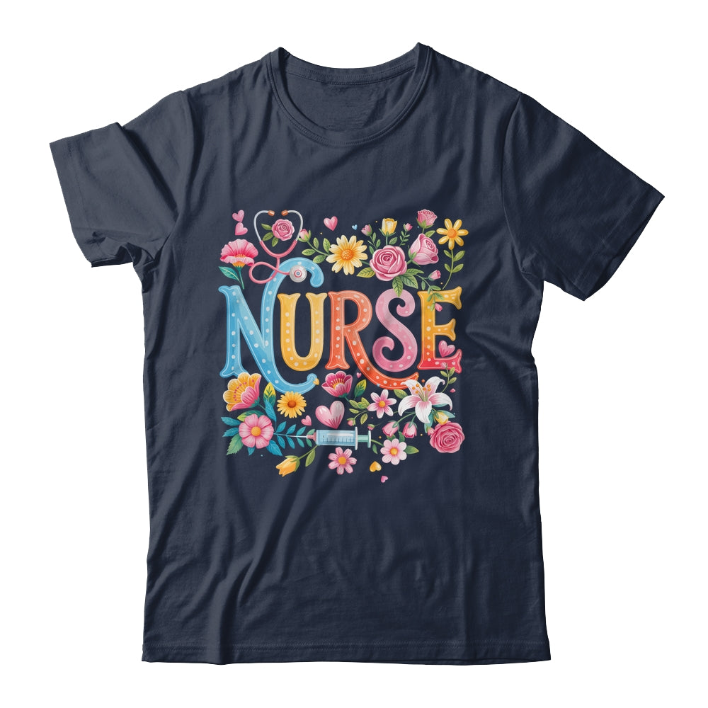 Cute Retro Groovy Nurse Flower Nursing Women Shirt & Tank Top | siriusteestore