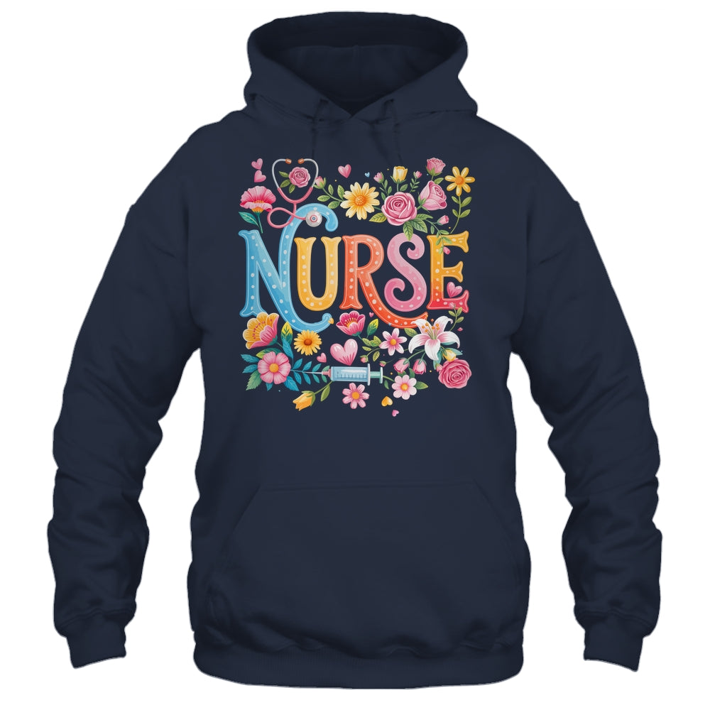 Cute Retro Groovy Nurse Flower Nursing Women Shirt & Tank Top | siriusteestore