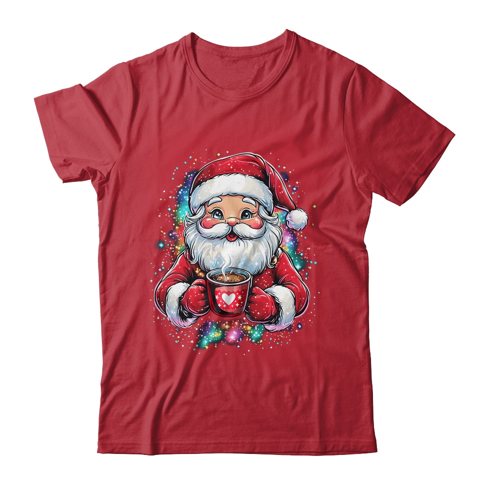 Cute Santa Claus Christmas Vibes Santa Hot Cocoa Girls Women Shirt & Sweatshirt | siriusteestore