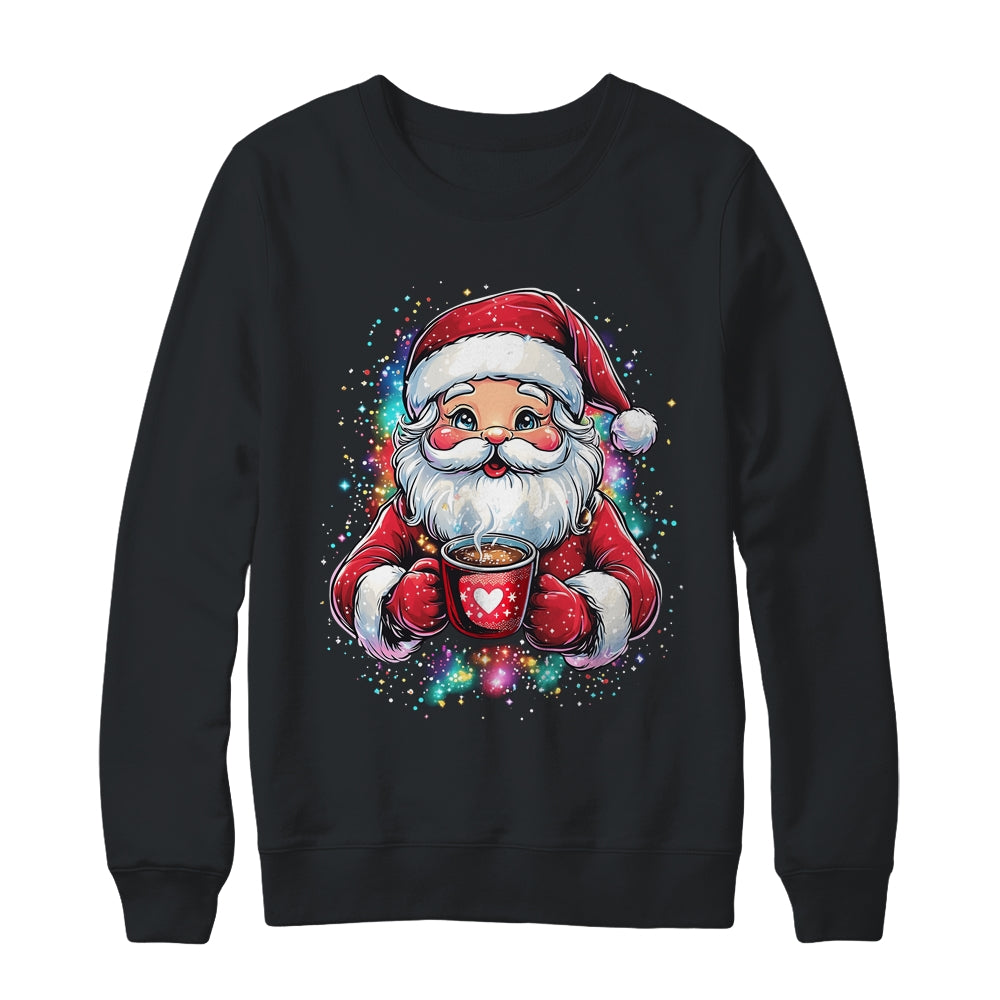 Cute Santa Claus Christmas Vibes Santa Hot Cocoa Girls Women Shirt & Sweatshirt | siriusteestore