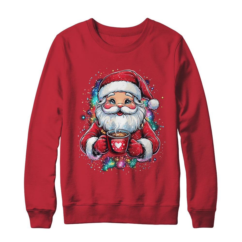 Cute Santa Claus Christmas Vibes Santa Hot Cocoa Girls Women Shirt & Sweatshirt | siriusteestore