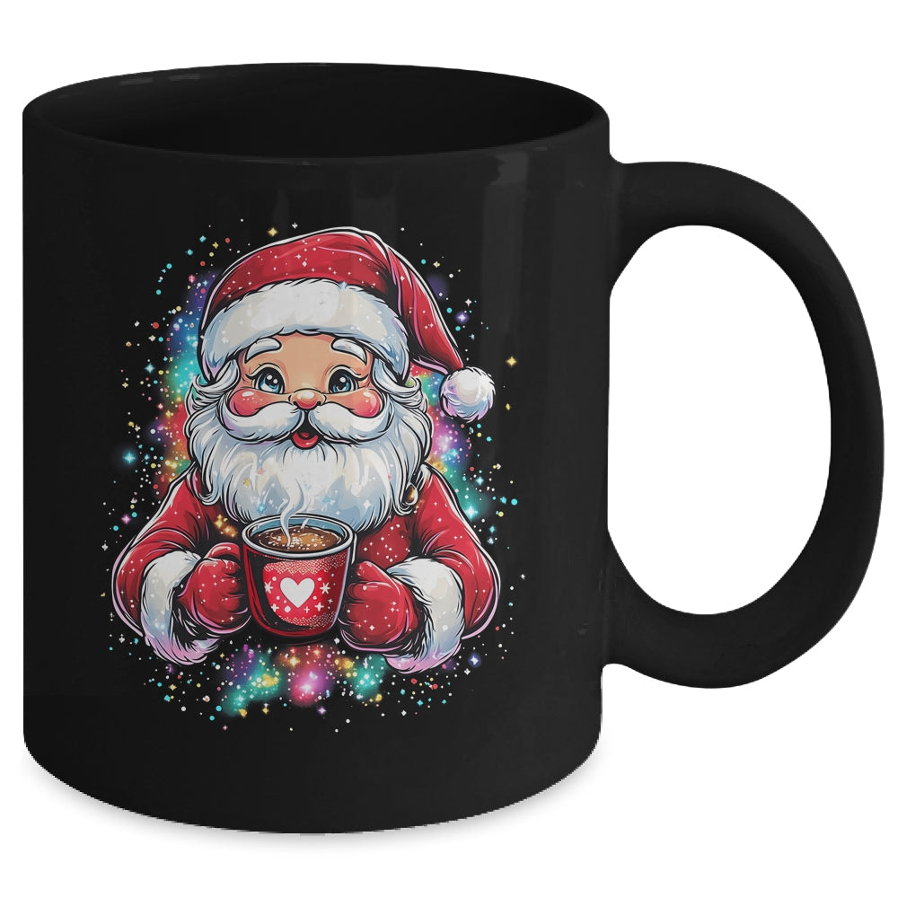 Cute Santa Claus Christmas Vibes Santa Hot Cocoa Girls Women Mug | siriusteestore