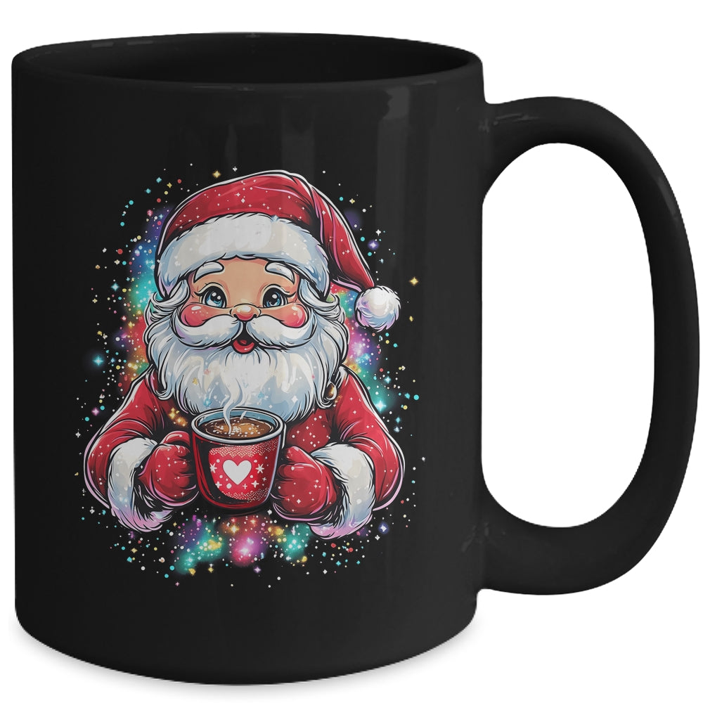 Cute Santa Claus Christmas Vibes Santa Hot Cocoa Girls Women Mug | siriusteestore