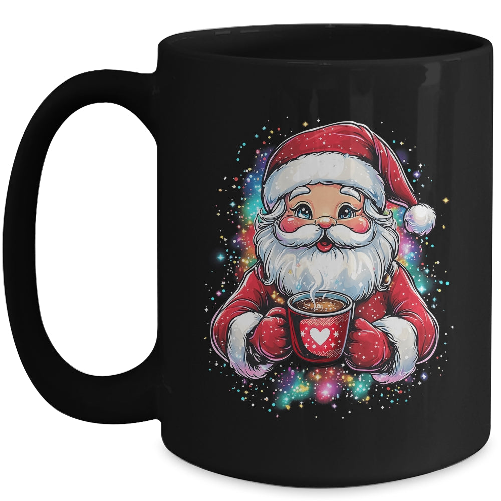 Cute Santa Claus Christmas Vibes Santa Hot Cocoa Girls Women Mug | siriusteestore