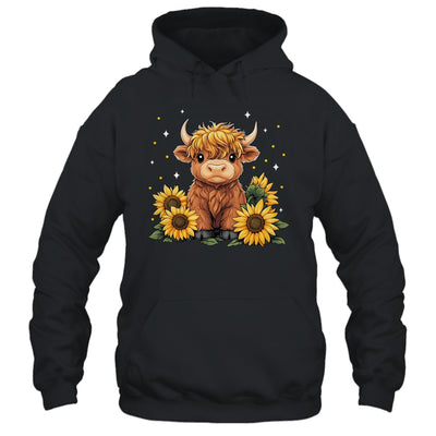 Cute Scottish Highland Cow Sunflower Highland Cow Farm Women Shirt & Tank Top | siriusteestore
