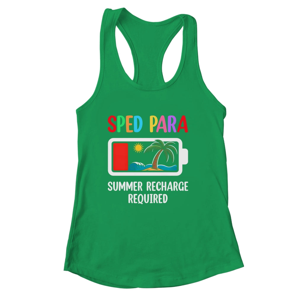Cute Sped Para Summer Recharge Required Last Day Of School Shirt & Tank Top | siriusteestore