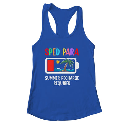 Cute Sped Para Summer Recharge Required Last Day Of School Shirt & Tank Top | siriusteestore
