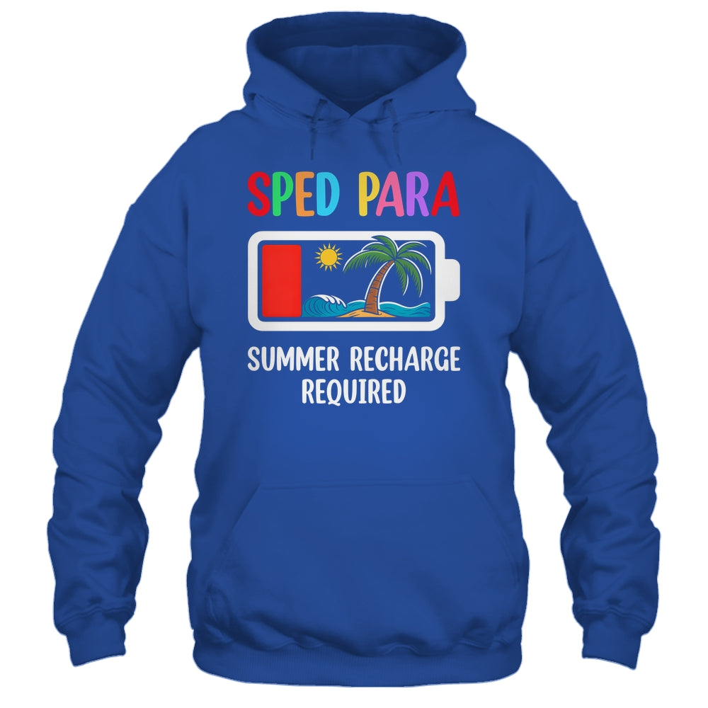 Cute Sped Para Summer Recharge Required Last Day Of School Shirt & Tank Top | siriusteestore