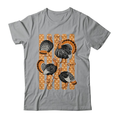 Cute Thanksgiving Turkey Stripes Coquette Bow Fall Women Shirt & Sweatshirt | siriusteestore