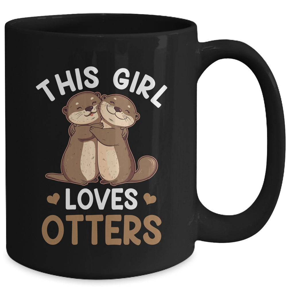 Cute This Girl Loves Otters Lover Design For Girls Kids Mug | siriusteestore