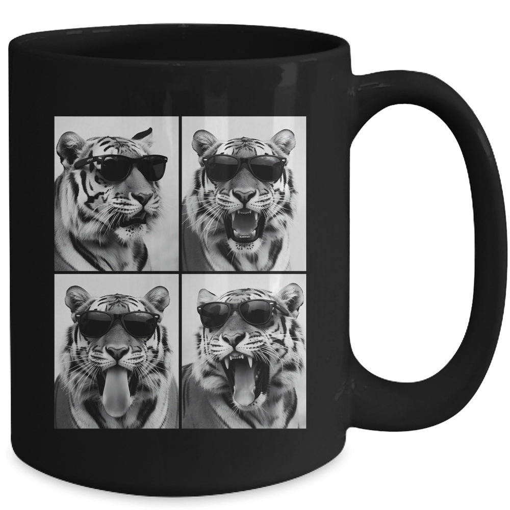 Cute Tigers With Sunglasses Cool Funny Animals Photo Booth Mug | siriusteestore
