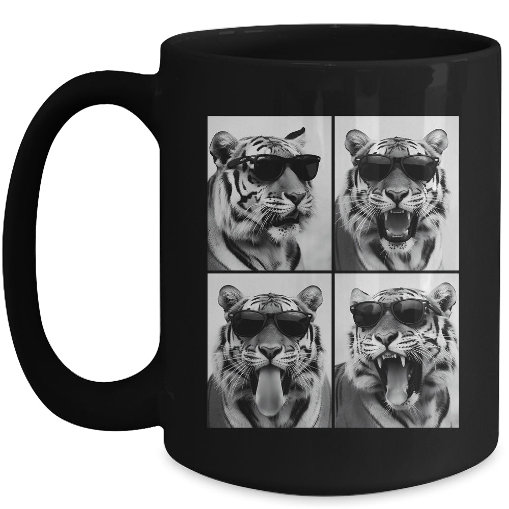 Cute Tigers With Sunglasses Cool Funny Animals Photo Booth Mug | siriusteestore