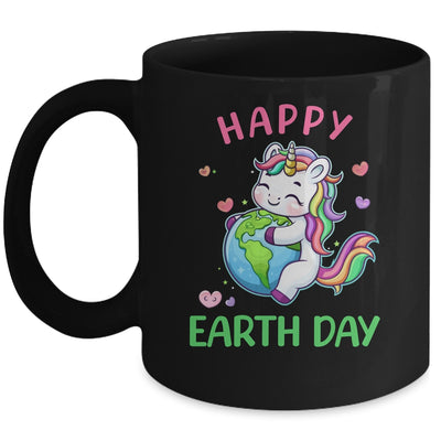 Cute Unicorn Happy Earth Day Groovy Women Girls Kids Mug | siriusteestore