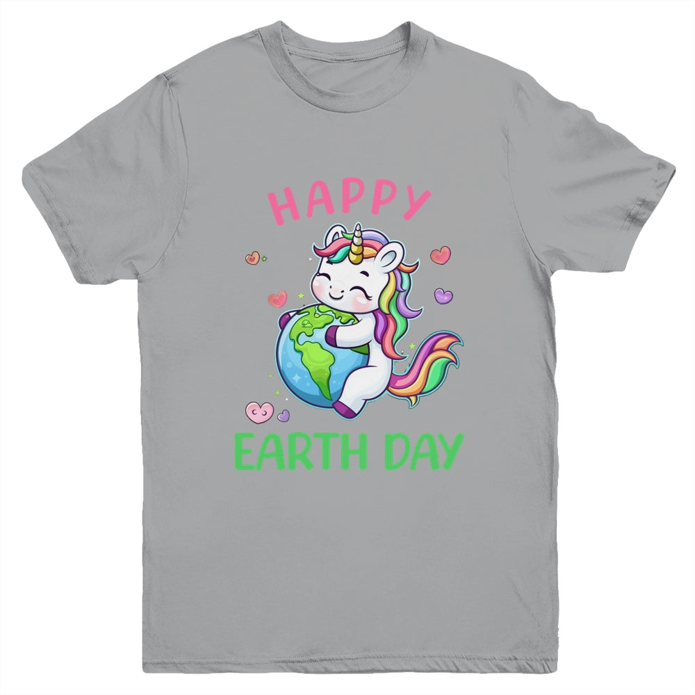 Cute Unicorn Happy Earth Day Groovy Women Girls Kids Youth Shirt | siriusteestore