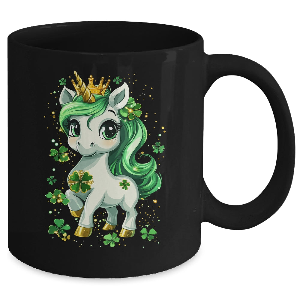 Cute Unicorn Shamrock St Patricks Day Girls Kids Lepricorn Mug | siriusteestore