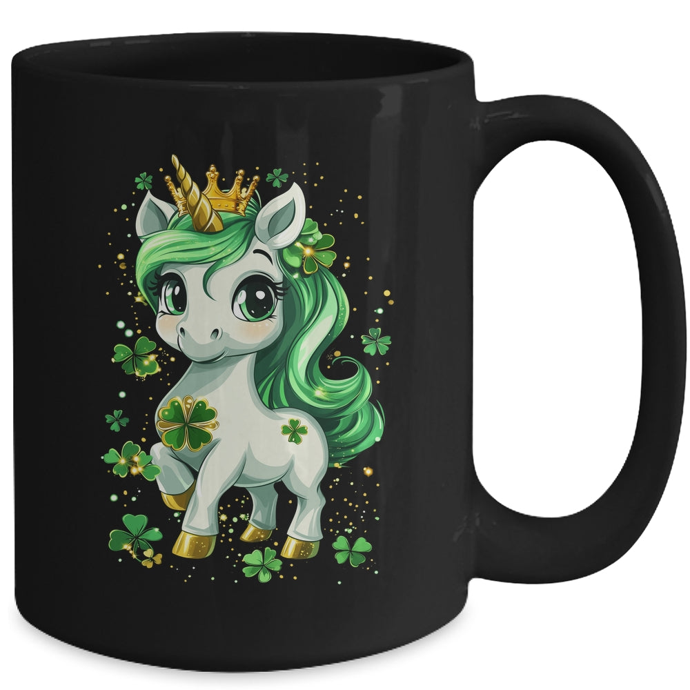 Cute Unicorn Shamrock St Patricks Day Girls Kids Lepricorn Mug | siriusteestore