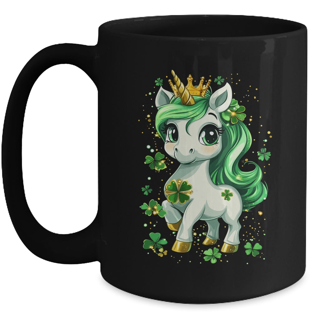 Cute Unicorn Shamrock St Patricks Day Girls Kids Lepricorn Mug | siriusteestore