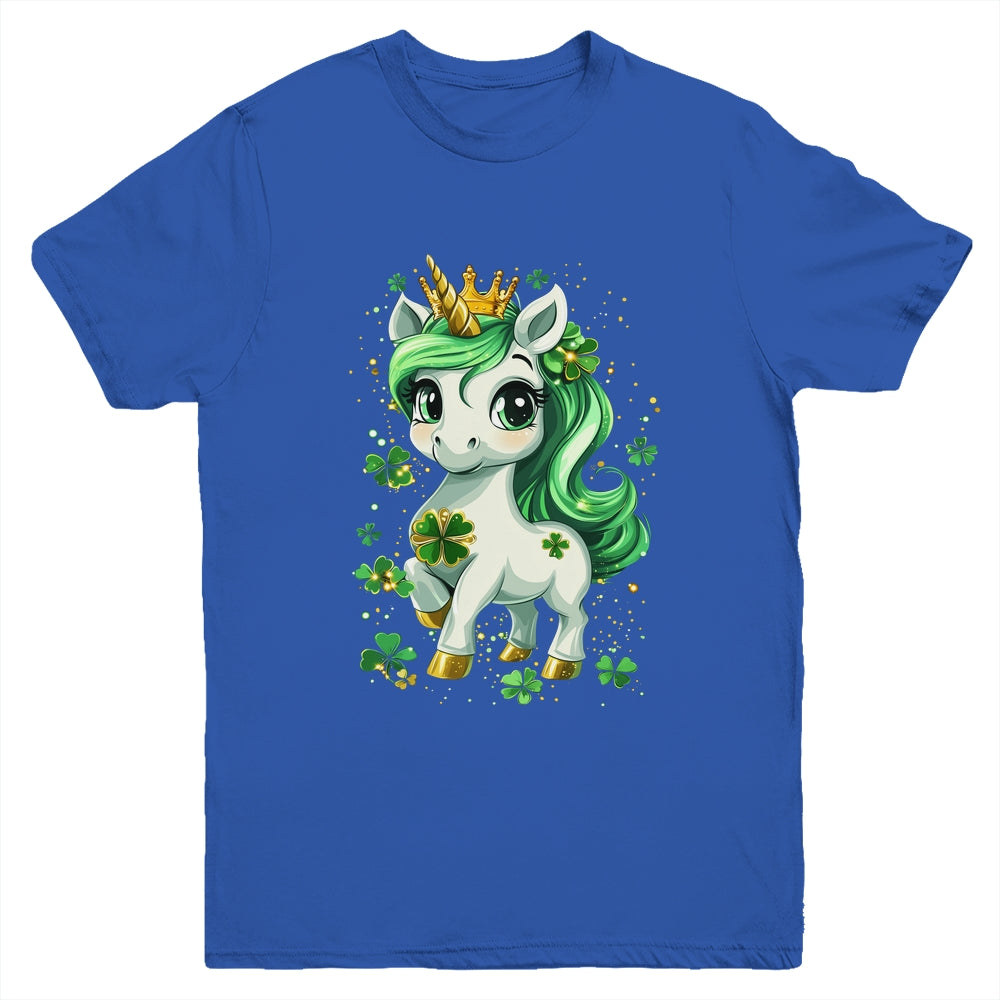 Cute Unicorn Shamrock St Patricks Day Girls Kids Lepricorn Youth Shirt | siriusteestore