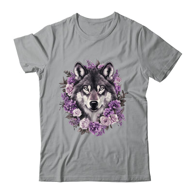Cute Wolf Art For Women Girls Floral Wolves Wolf Lover Shirt & Hoodie | siriusteestore