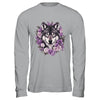 Cute Wolf Art For Women Girls Floral Wolves Wolf Lover Shirt & Hoodie | siriusteestore