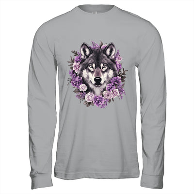 Cute Wolf Art For Women Girls Floral Wolves Wolf Lover Shirt & Hoodie | siriusteestore