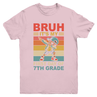 Dabbing Boy Bruh It's My First Day Of 7th Grade Seventh Grade Youth Shirt | siriusteestore