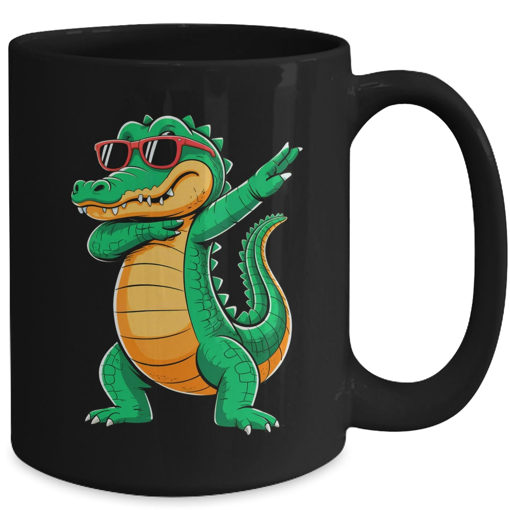 Dabbing Crocodile With Sunglasses Alligator Boy Kids Mug | siriusteestore