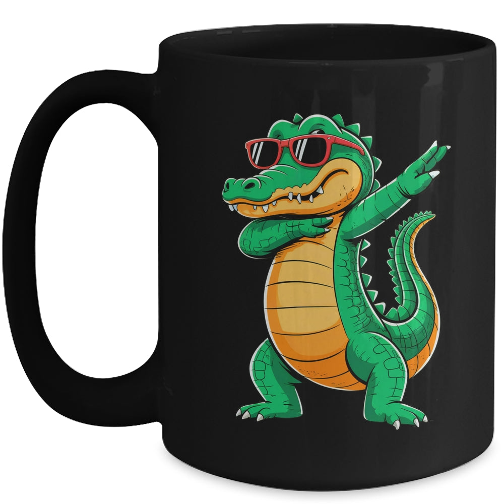 Dabbing Crocodile With Sunglasses Alligator Boy Kids Mug | siriusteestore