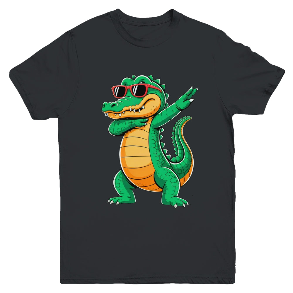 Dabbing Crocodile With Sunglasses Alligator Boy Kids Youth Shirt | siriusteestore