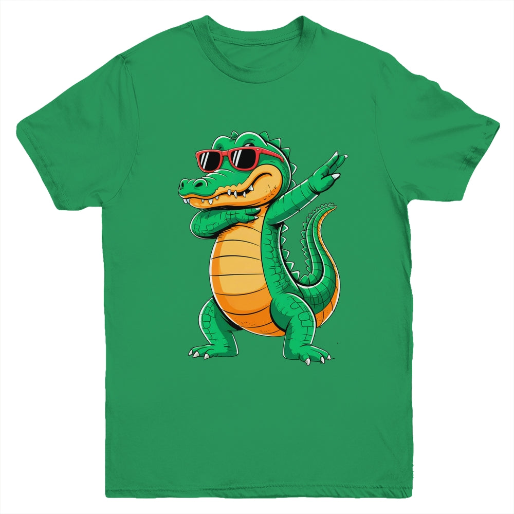 Dabbing Crocodile With Sunglasses Alligator Boy Kids Youth Shirt | siriusteestore