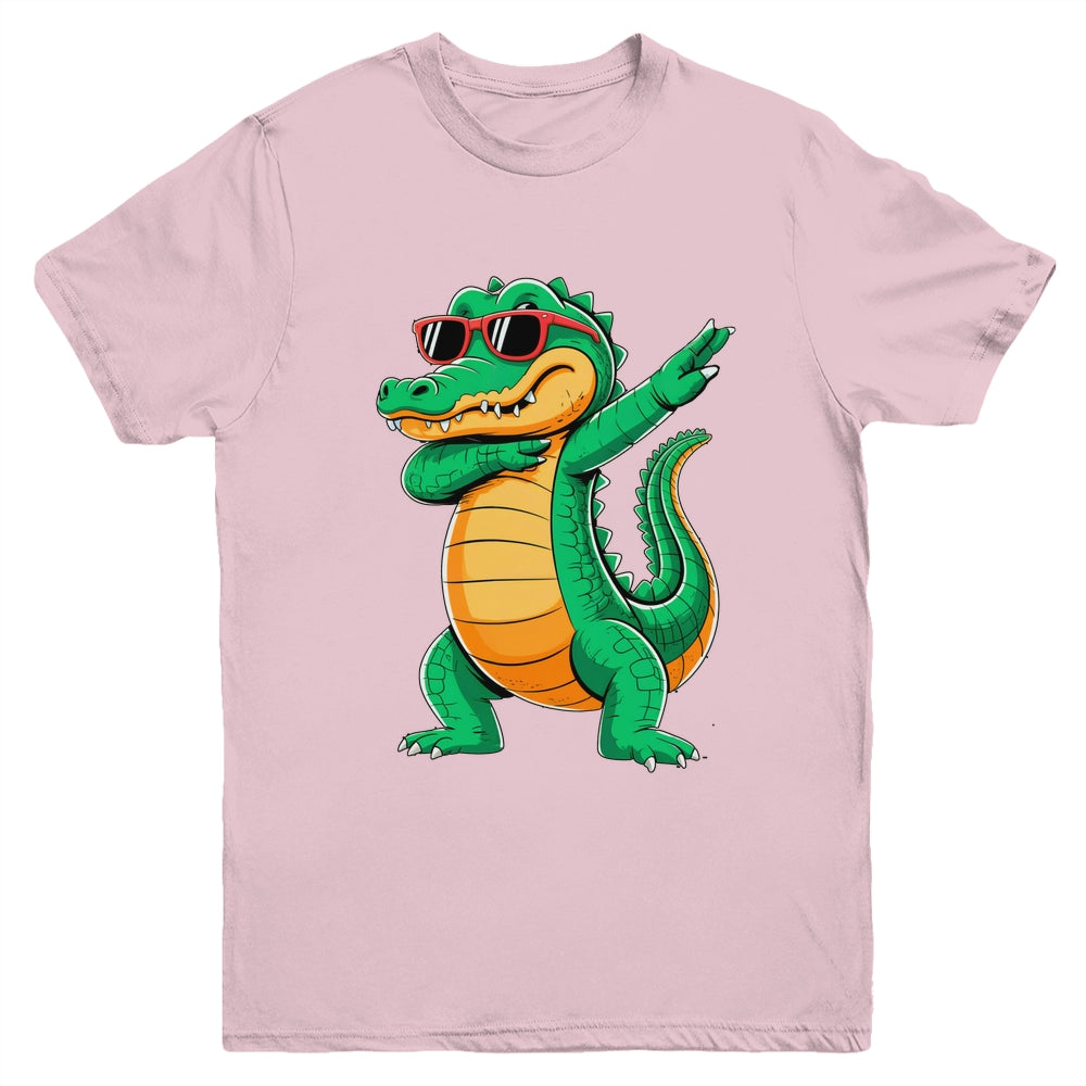 Dabbing Crocodile With Sunglasses Alligator Boy Kids Youth Shirt | siriusteestore