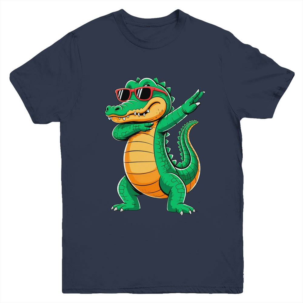Dabbing Crocodile With Sunglasses Alligator Boy Kids Youth Shirt | siriusteestore
