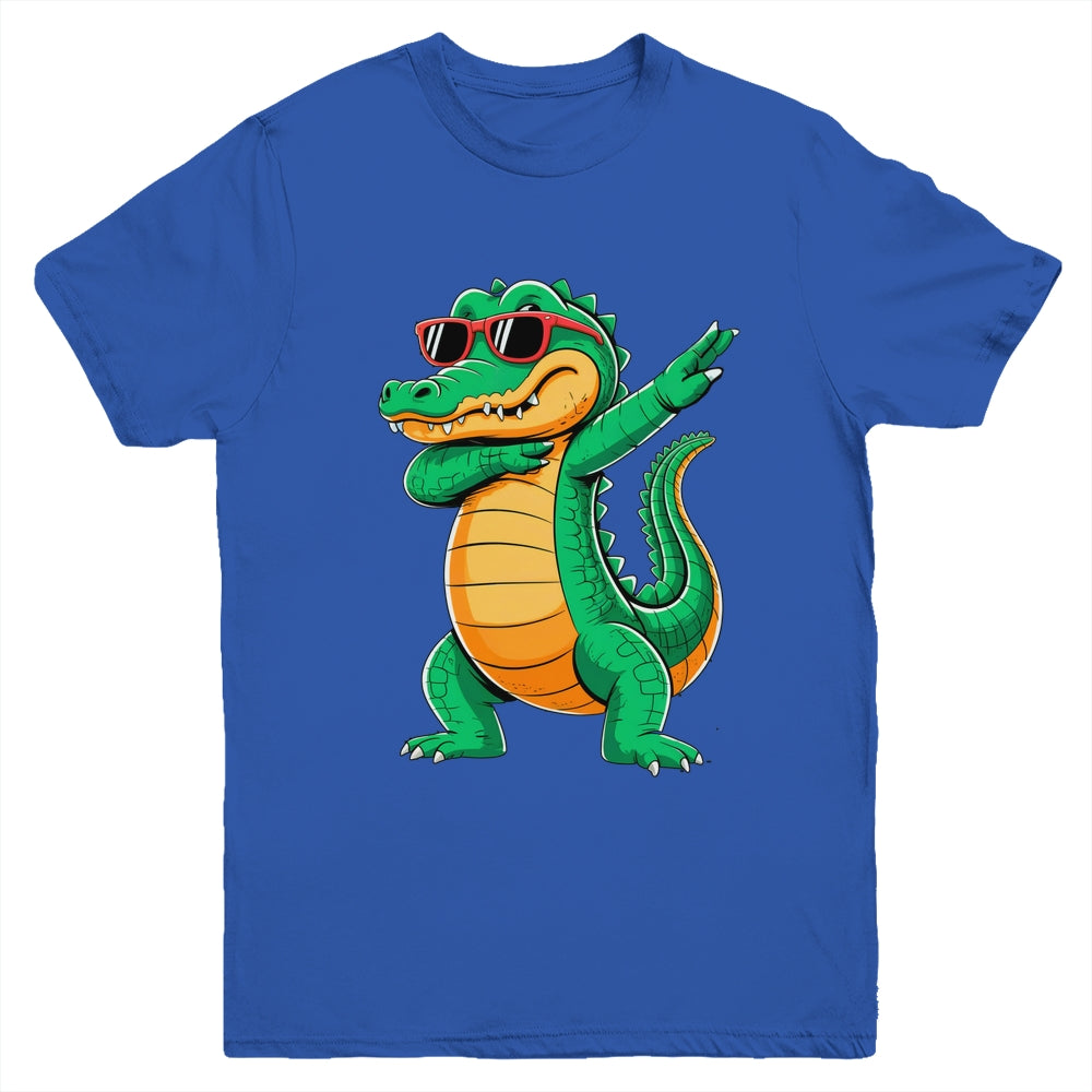 Dabbing Crocodile With Sunglasses Alligator Boy Kids Youth Shirt | siriusteestore