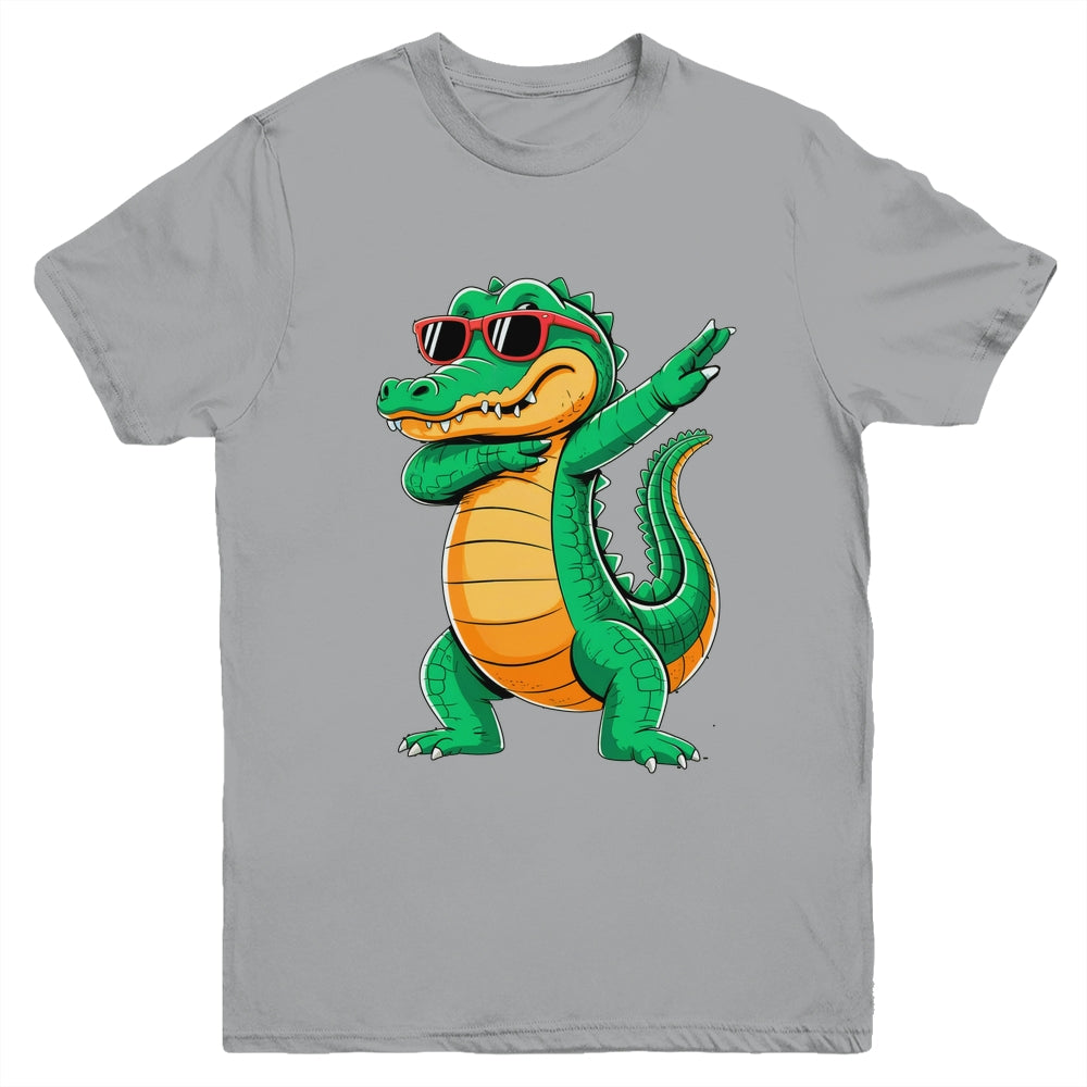 Dabbing Crocodile With Sunglasses Alligator Boy Kids Youth Shirt | siriusteestore
