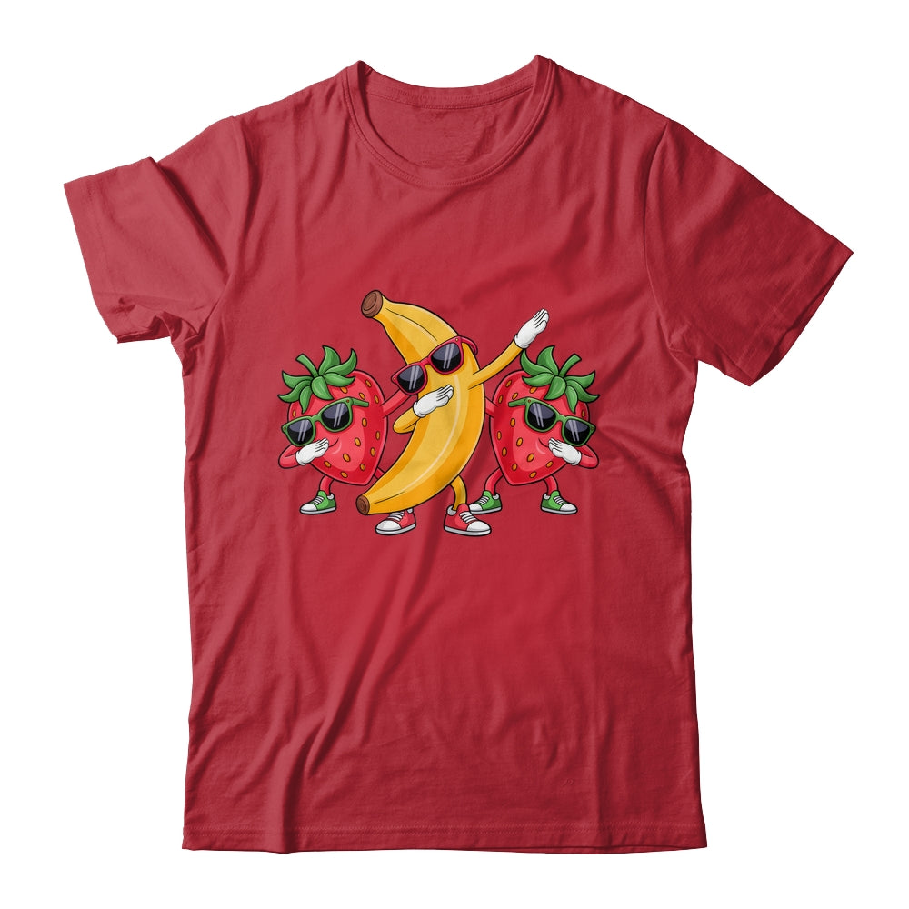 Dabbing Yellow Banana Strawberry Funny Fruit Dab Dancing Shirt & Hoodie | siriusteestore