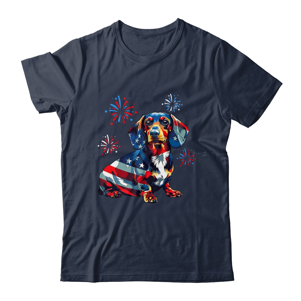 Dachshund Dog 4th Of July American Flag For Men Women Girls Shirt & Tank Top | siriusteestore