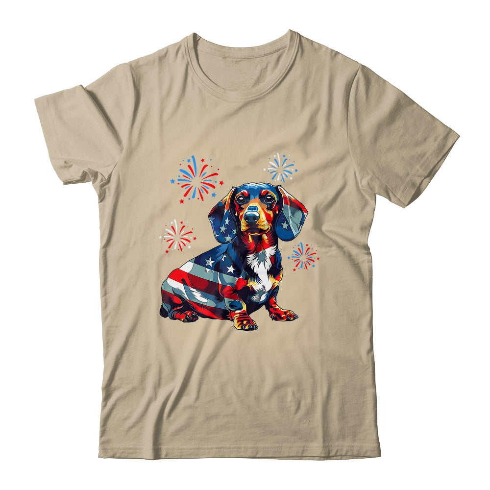 Dachshund Dog 4th Of July American Flag For Men Women Girls Shirt & Tank Top | siriusteestore