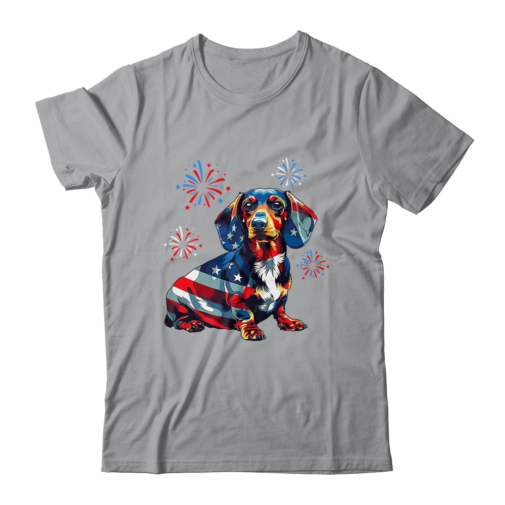 Dachshund Dog 4th Of July American Flag For Men Women Girls Shirt & Tank Top | siriusteestore
