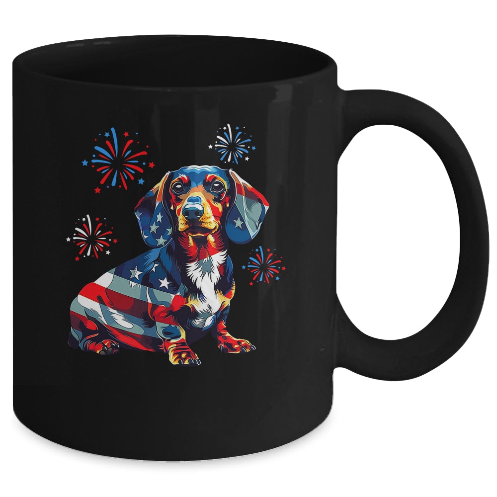 Dachshund Dog 4th Of July American Flag For Men Women Girls Mug | siriusteestore