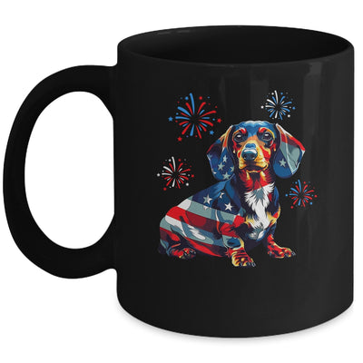 Dachshund Dog 4th Of July American Flag For Men Women Girls Mug | siriusteestore
