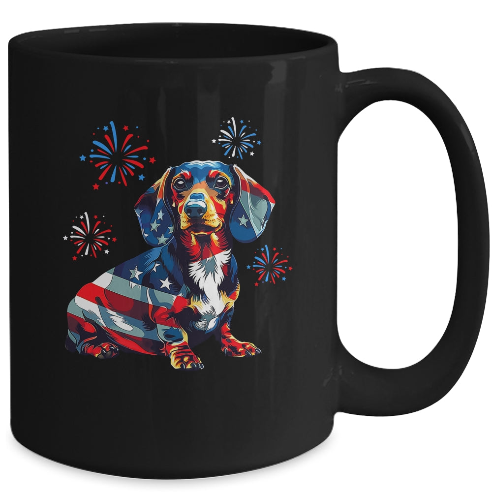 Dachshund Dog 4th Of July American Flag For Men Women Girls Mug | siriusteestore