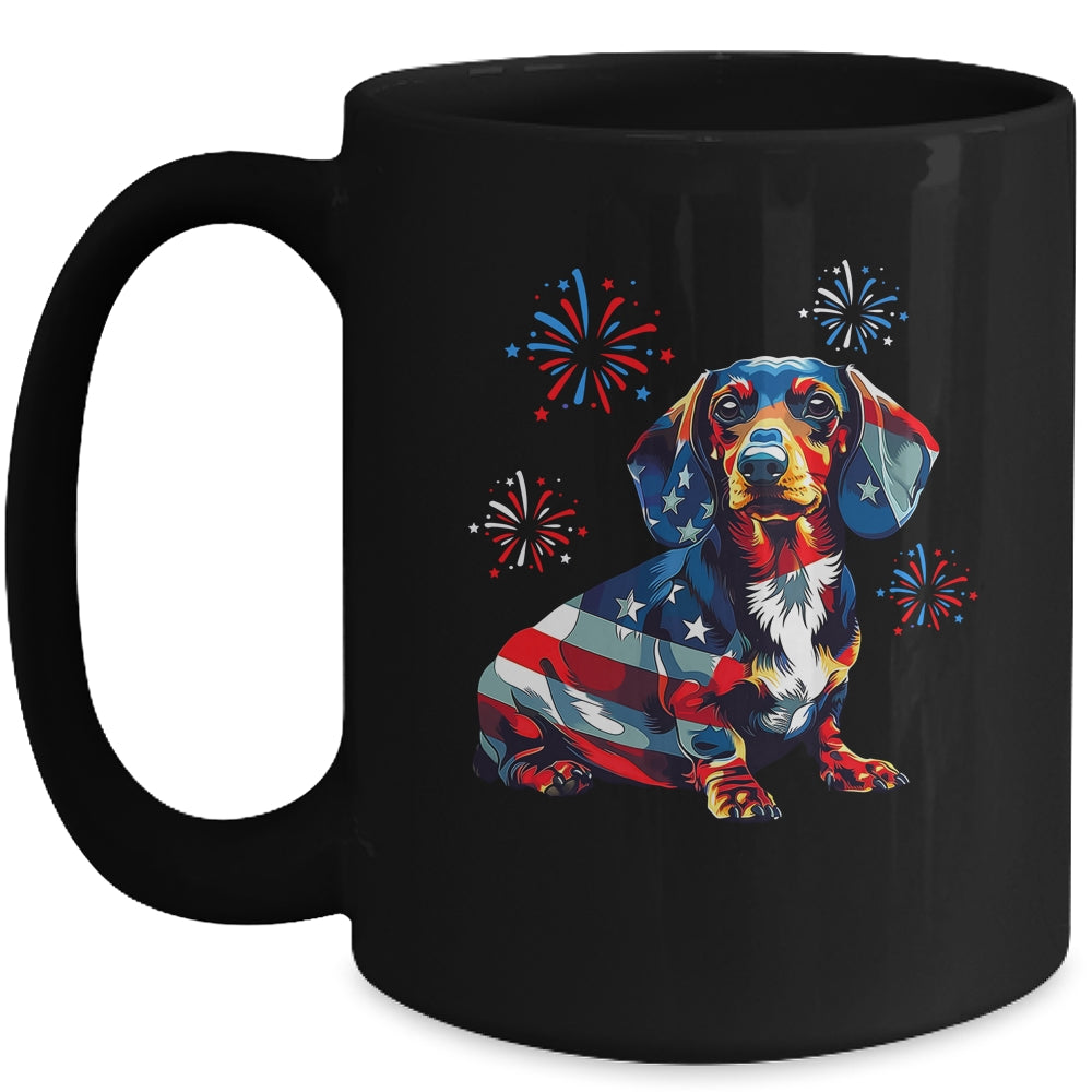 Dachshund Dog 4th Of July American Flag For Men Women Girls Mug | siriusteestore