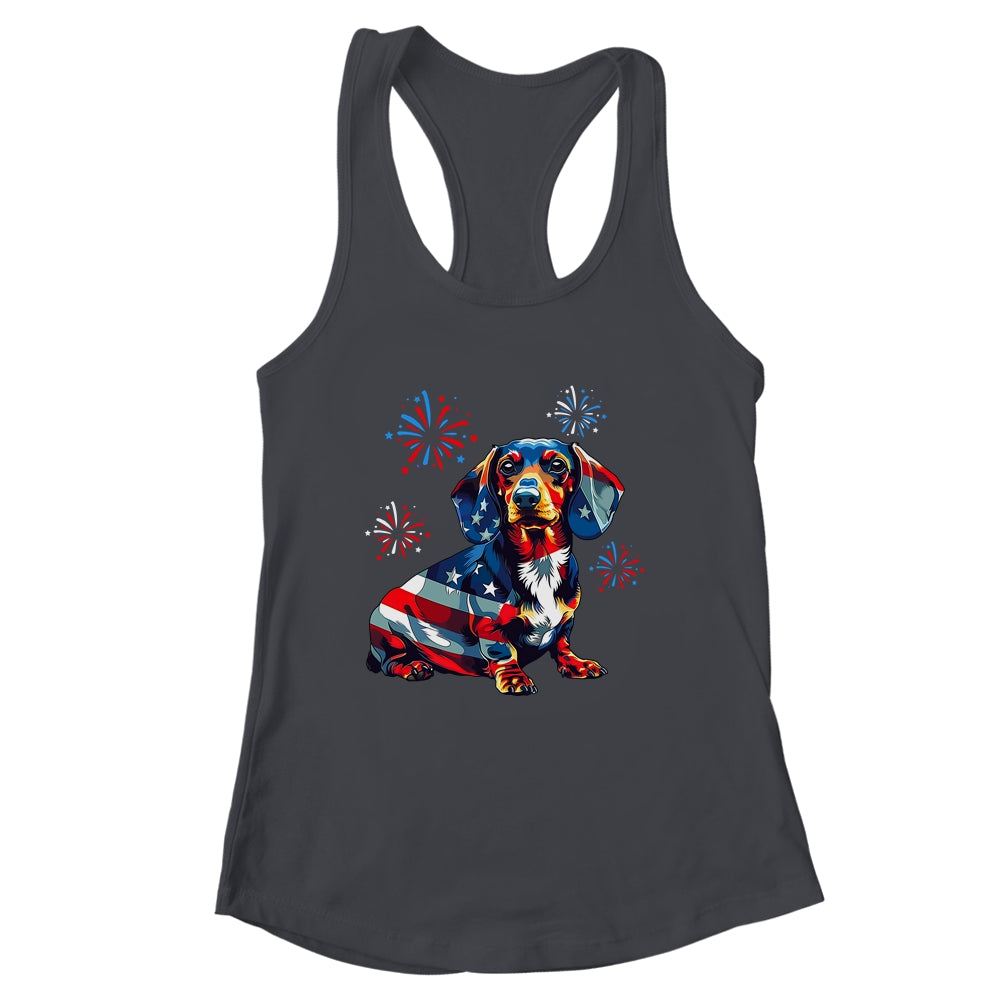 Dachshund Dog 4th Of July American Flag For Men Women Girls Shirt & Tank Top | siriusteestore