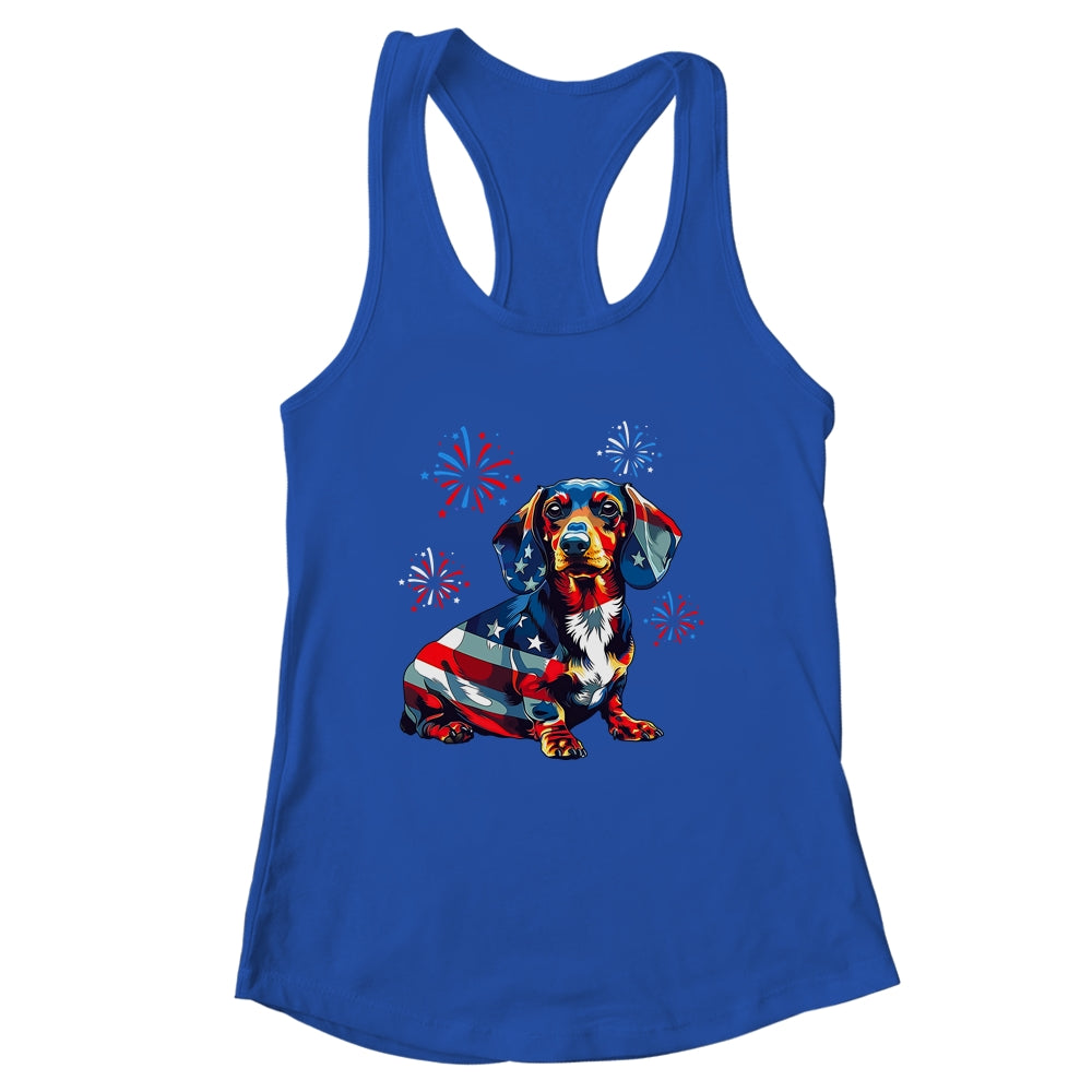 Dachshund Dog 4th Of July American Flag For Men Women Girls Shirt & Tank Top | siriusteestore