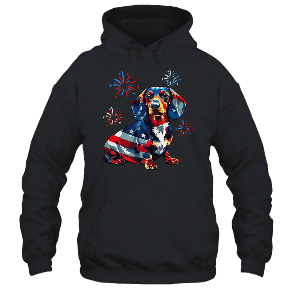 Dachshund Dog 4th Of July American Flag For Men Women Girls Shirt & Tank Top | siriusteestore