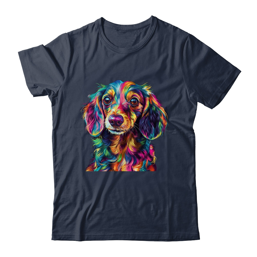 Dachshund Dog Colorful Face Dog Lover Men Women Shirt & Tank Top | siriusteestore