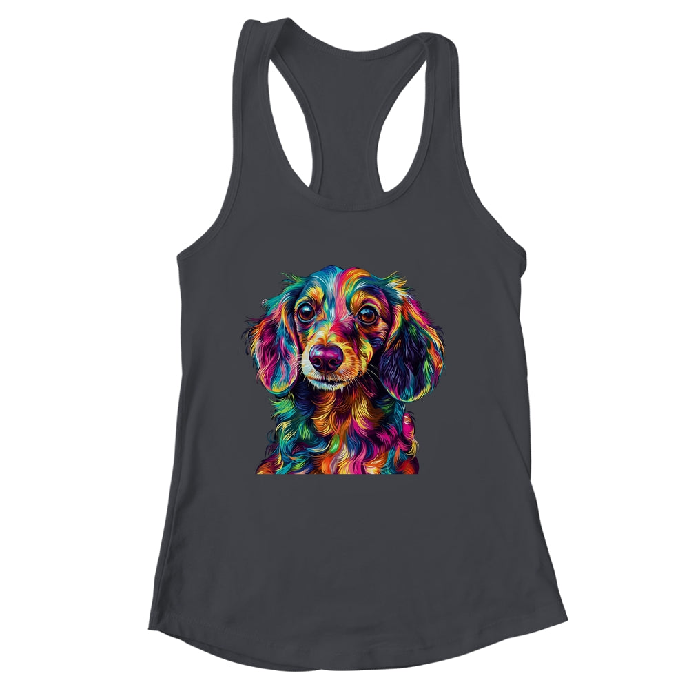Dachshund Dog Colorful Face Dog Lover Men Women Shirt & Tank Top | siriusteestore