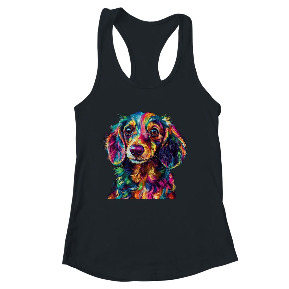 Dachshund Dog Colorful Face Dog Lover Men Women Shirt & Tank Top | siriusteestore