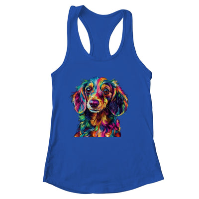 Dachshund Dog Colorful Face Dog Lover Men Women Shirt & Tank Top | siriusteestore