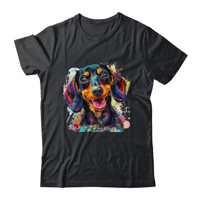 Dachshund Mom Lover Puppy Dog Watercolor Tie Dye Painting Shirt & Tank Top | siriusteestore